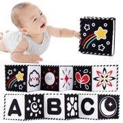 Sensory Cloth Books for Babies 0-36 Months with High Contrast