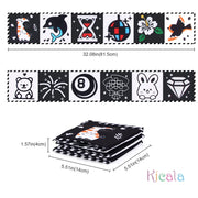 Sensory Cloth Books for Babies 0-36 Months with High Contrast