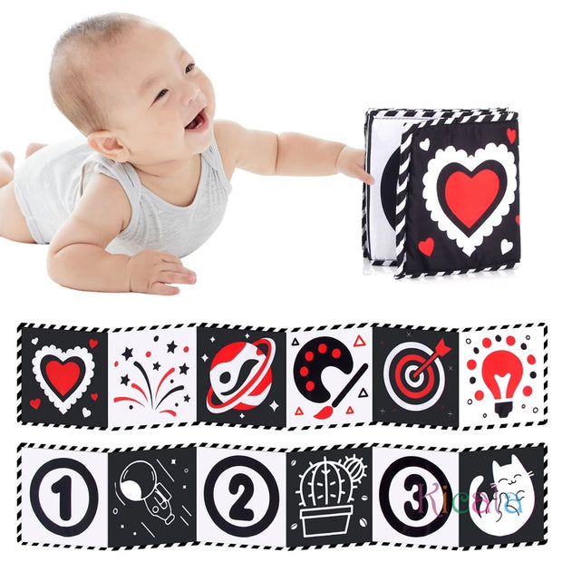 Sensory Cloth Books for Babies 0-36 Months with High Contrast