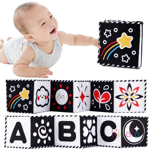 Sensory Cloth Books for Babies 0-36 Months with High Contrast