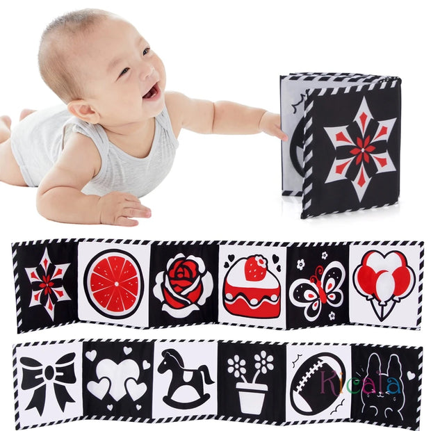 Sensory Cloth Books for Babies 0-36 Months with High Contrast
